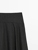 Flared midi skirt with waist detail