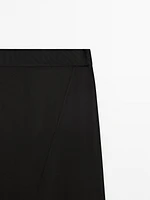 Satin A-line midi skirt