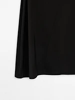 Satin A-line midi skirt