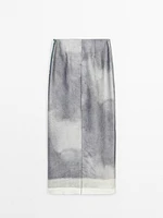 Ombré printed midi skirt