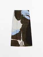 Printed midi skirt with slit detail