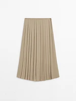 Long skirt with pleated detail