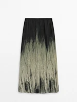 Long tie-dye print skirt