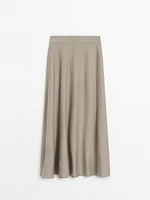 Long flared knit skirt