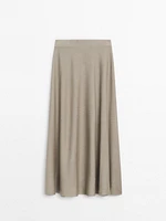 Long flared knit skirt