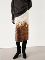 Abstract print midi skirt