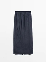 100% mulberry silk organza midi skirt