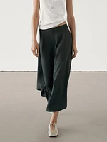 Flowing midi skirt with crackled finish