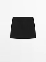 100% linen mini skirt with pockets