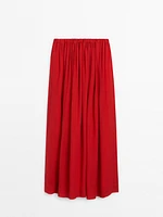 Ramie and lyocell blend long maxi skirt