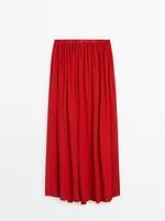 Ramie and lyocell blend long maxi skirt