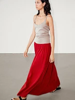 Ramie and lyocell blend long maxi skirt