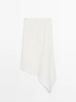 Asymmetric flounce midi skirt