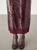 Sequinned midi skirt