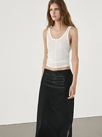 Midi skirt with concealed sequins