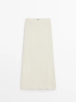 Wool blend skirt with creased detail - Limited Edition