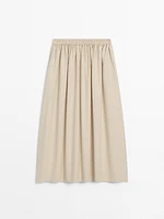 Long cotton flared maxi skirt