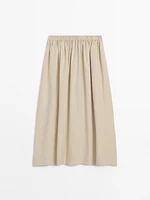 Long cotton flared maxi skirt