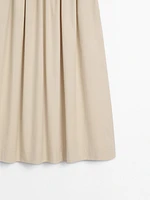 Long cotton flared maxi skirt