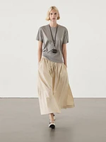 Long cotton flared maxi skirt