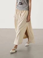 Long cotton flared maxi skirt