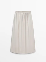 Long poplin maxi skirt with elastic waistband