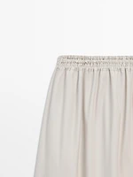 Long poplin maxi skirt with elastic waistband