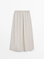 Long poplin maxi skirt with elastic waistband