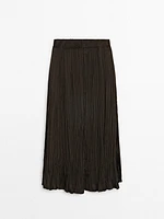 Midi skirt with pleated detail