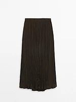 Midi skirt with pleated detail