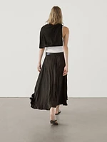 Midi skirt with pleated detail