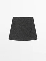 Wool blend mini skirt