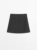 Wool blend mini skirt