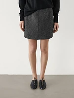 Wool blend mini skirt