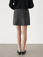 Wool blend mini skirt