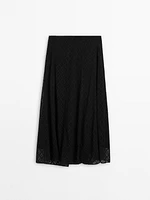 Midi skirt with embroidered detail