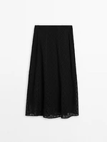 Midi skirt with embroidered detail