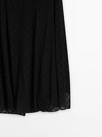 Midi skirt with embroidered detail