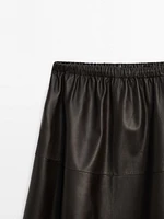 Nappa leather midi skirt