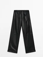 Nappa leather jogger trousers