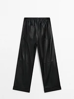 Nappa leather jogger trousers