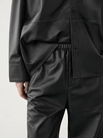 Nappa leather jogger trousers