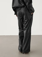 Nappa leather jogger trousers