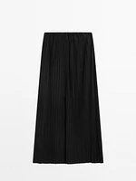 Pleated suede leather skirt - Limited Edition