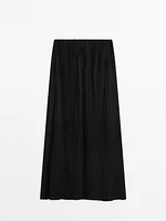 Pleated suede leather skirt - Limited Edition