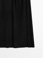 Pleated suede leather skirt - Limited Edition