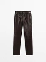 Straight-leg nappa leather trousers