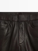 Straight-leg nappa leather trousers