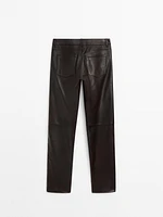 Straight-leg nappa leather trousers