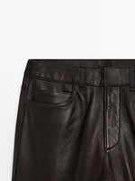 Straight-leg nappa leather trousers